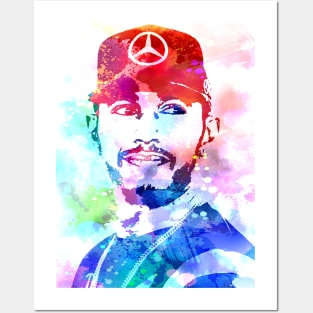 Lewis Hamilton Watercolor Posters and Art